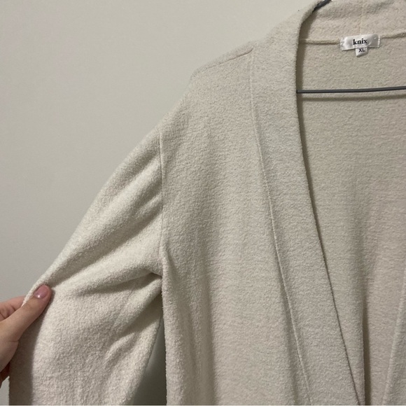 Knix Cream Teddy Thick Comfortable Lounge Soft Open Front Cardigan Size XL - Picture 3 of 7